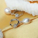 FENASY 2017 new 100% natural Pearl earring, Pearl 925 Sterling Silver earrings,Birthday gift Jewelry Women Stud Earring ,E017