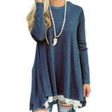 Femme Autumn Blouse Casual Women Blouses Tops Loose Shirts Winter 2018 Basic Lace Shirt Track Jumper Tunic Long Blusas GV184