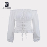 Femininas New 2017 Spring Autumn Sexy Bow Womens Blouses Ladies Solid Shirred Off Shoulder Tops Casual Blouse Shirts