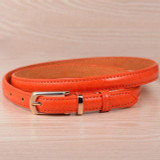 Female Straps Leather Belt Waistband Cummerbund For Apparel Accessories Candy Color Metal Buckle Thin Casual Belt For Women