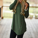 Female Irregular Blouses 2018 Tunic Shirt Autumn Winter Women Long Sleeve Shirts Loose Botton Solid Blusas Top Plus Size GV980