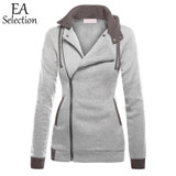 Female Hoodies Sweatshirt 2018 Autumn Winter Long Sleeve Zip Up Solid fleece Hooded Women Tracksuit Sudaderas Mujer EA Selection