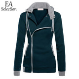 Female Hoodies Sweatshirt 2018 Autumn Winter Long Sleeve Zip Up Solid fleece Hooded Women Tracksuit Sudaderas Mujer EA Selection