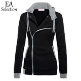 Female Hoodies Sweatshirt 2018 Autumn Winter Long Sleeve Zip Up Solid fleece Hooded Women Tracksuit Sudaderas Mujer EA Selection