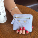 Female beautiful purses money fine leather Bag Womens Short Small wallets For Girls Coin Mini Ladies Candy Wallet Thin Pocket