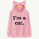 Feitong Womens Hoodie Sweatshirt Autumn Lovely Causal Long Sleeve Letter Printed Cat Ears Hooded Tops Pullovers sudadera mujer