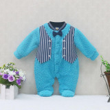 2017 New Style Coral Fleece Newborn One Piece Boys Rompers Warm Winter Baby Girls Formal Clothes Toddler Sleepwear