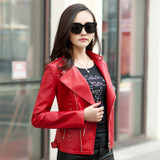 2017 New Spring Women Faux Leather Jacket Fashion Women Coat Female Leather Jacket Zipper Rivet Washed PU Leather Jacket Brand
