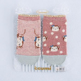 2017 new spring summer women socks 2 pair gift box cotton cartoon print creative fashion short socks for women