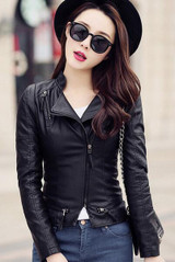 2017 New Spring Fashion Women Motorcycle PU Leather Jackets Female Zippers Coat Hot Black spring Autumn Short Outwear