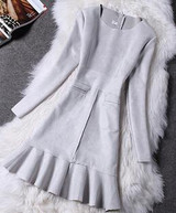 2017 New Spring Elegant Casual bodycon Prom Party Dress Slim vestidos Autumn Winter Fashion Women Dress Long Sleeve Suede