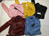 2017 New spring Autumn Women PU Leather Jackets Lady Slim Fit Motorcycle Zipper Coat Drop Shipping Ginger yellow hot sale SML