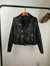 2017 New spring Autumn Women PU Leather Jackets Lady Slim Fit Motorcycle Zipper Coat Drop Shipping Ginger yellow hot sale SML