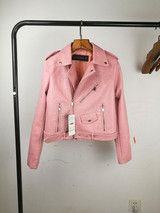 2017 New spring Autumn Women PU Leather Jackets Lady Slim Fit Motorcycle Zipper Coat Drop Shipping Ginger yellow hot sale SML