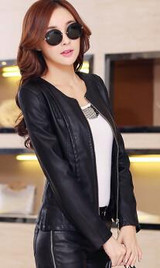 2017 new spring autumn plus size 3XL leather jacket women motorcycle clothing women's short design slim jacket coat