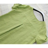 2017 Summer Cotton Linen Woman Blouse Short Sleeve Tops Female O-Neck Shirts Plus Size Blouses Large Size Camisas Femininas
