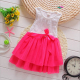 2017 Summer Cotton Baby Aestheticism Fairy Tale Petals Colorful Dress Chiffon Princess Newborn Baby Dresses For