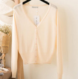2017 Summer Cardigans Women V Neck Long Sleeve Knitted Thin Sweater Candy Sheer Cardigan Sun Protection Coat Air Conditioning