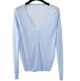 2017 Summer Cardigans Women V Neck Long Sleeve Knitted Thin Sweater Candy Sheer Cardigan Sun Protection Coat Air Conditioning