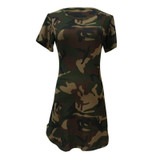2017 Summer Camouflage Printed Women Dress Casual Female New Brand Lady Mini Dresses