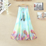 2017 Summer Bohemian Long Skirt Chiffon Vintage Faldas Largas Elegant Print Saia Longa Ladies Casual Maxi Skirts Women Clothes 2017 Summer Bohemian Long Skirt Chiffon Vintage Faldas Largas Elegant Print Saia Longa Ladies Casual Maxi Skirts Women Clothes
