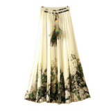 2017 Summer Bohemian Long Skirt Chiffon Vintage Faldas Largas Elegant Print Saia Longa Ladies Casual Maxi Skirts Women Clothes 2017 Summer Bohemian Long Skirt Chiffon Vintage Faldas Largas Elegant Print Saia Longa Ladies Casual Maxi Skirts Women Clothes