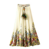 2017 Summer Bohemian Long Skirt Chiffon Vintage Faldas Largas Elegant Print Saia Longa Ladies Casual Maxi Skirts Women Clothes 2017 Summer Bohemian Long Skirt Chiffon Vintage Faldas Largas Elegant Print Saia Longa Ladies Casual Maxi Skirts Women Clothes
