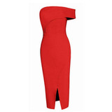 2017 Summer Bandage Dress Women One-Shoulder Strapless Celebrity Party Bodycon Night Out Dress Women Wholesale Sexy Vestidos