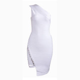 2017 Summer Bandage Dress Women Celebrity Party Sleeveless One-Shoulder Sexy Sequined Bodycon Night Out Dress Women Vestidos