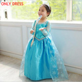 2017 Summer Baby Girl Dress Princess Vestidos Fever 2 Anna Elsa Dress Birthday Party Dress Children Clothing For Kids Costume