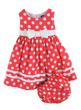 2017 Summer Baby Dresses Cute Baby Girls Dress Party Wedding Toddler Infant Girl Dots Bowknot Tutu Dress +Shorts Set Red Clothes