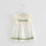 2017 Summer Baby Dress Cotton Infant Girl Dresses Ruffles Toddler Baby Girl Clothes white 0-2T