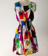 2017 summer autumn new Korean Women casual Bohemian floral leopard sleeveless vest printed beach chiffon dress vestidos WC0344