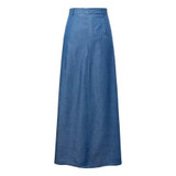 2017 Summer Autumn Long Maxi Skirt High Waisted Floor Length Denim Jeans Skirts Women Casual Jupe Saia Jeans longa With Pockets