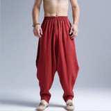 2017 Summer Autumn Cotton Linen Casual Harem Pants Men Jogger Pants Men Fitness Trousers Male Chinese Traditional Harajuku
