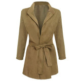2017 Sale Trench Coat For Women New Fashion Front Open Outwear Tunic Solid Windbreak regular slim solid polyester casual