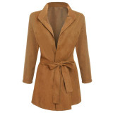2017 Sale Trench Coat For Women New Fashion Front Open Outwear Tunic Solid Windbreak regular slim solid polyester casual