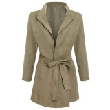 2017 Sale Trench Coat For Women New Fashion Front Open Outwear Tunic Solid Windbreak regular slim solid polyester casual