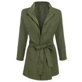 2017 Sale Trench Coat For Women New Fashion Front Open Outwear Tunic Solid Windbreak regular slim solid polyester casual