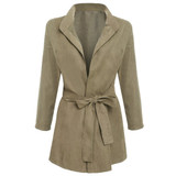 2017 Sale Trench Coat For Women New Fashion Front Open Outwear Tunic Solid Windbreak regular slim solid polyester casual