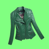 2017 Sale Top Fashion Full Chaquetas De Cuero Mujer Large Size Womens Leather Jacket Fashion V-neck Motorcycle Female Pu Zipper