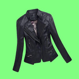 2017 Sale Top Fashion Full Chaquetas De Cuero Mujer Large Size Womens Leather Jacket Fashion V-neck Motorcycle Female Pu Zipper