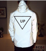 Free shipping Spring autumn women men 3m reflective jacket windbreaker hooded coat sportwear jacket men
