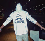 Free shipping Spring autumn women men 3m reflective jacket windbreaker hooded coat sportwear jacket men