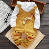 Free shipping Spring Autumn male female child denim bib pants baby hooded casual bib pants