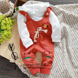 Free shipping Spring Autumn male female child denim bib pants baby hooded casual bib pants