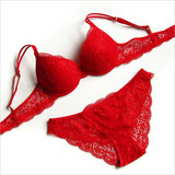free shipping push up bra transparent lace bra sets thin cup deep-V women sexy underwear bra set