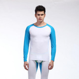 Free shipping New wj men's thermal underwear set basic shirt 100% cotton male underwear long johns set 9 colors