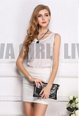 Free Shipping New 2018 Fashion Women Chiffon Sleeveless Shirt Vest Vest Tank Tops Blouse Waistcoat 7