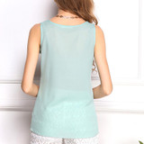 Free Shipping New 2018 Fashion Women Chiffon Sleeveless Shirt Vest Vest Tank Tops Blouse Waistcoat 7